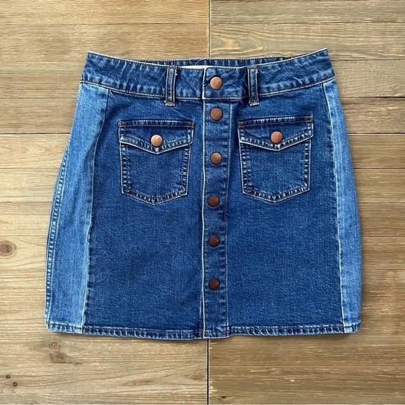 Madewell Straight Denim Mini Skirt: Pieced Edition - Picture 4 of 8